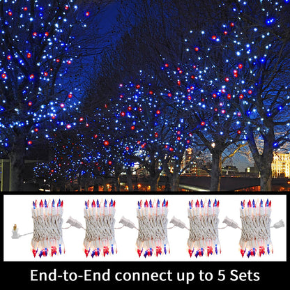 Super-Bright Extendable Blue Christmas Lights Decoration 100Lights 19.6ft UL Certified Mini Bulb String Lights Set for Outdoor Christmas Tree Garden Holiday Party Patio Wedding Garland Decor