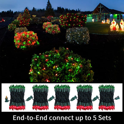 Super-Bright Extendable Blue Christmas Lights Decoration 100Lights 19.6ft UL Certified Mini Bulb String Lights Set for Outdoor Christmas Tree Garden Holiday Party Patio Wedding Garland Decor