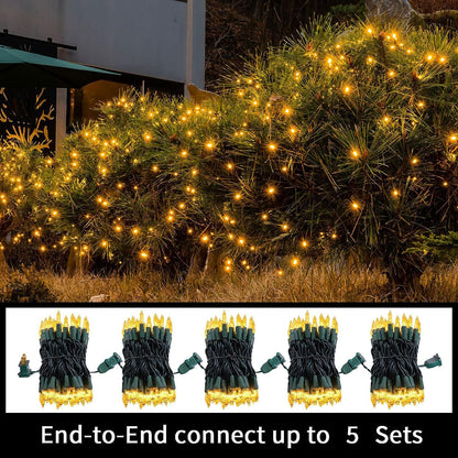 Super-Bright Extendable Blue Christmas Lights Decoration 100Lights 19.6ft UL Certified Mini Bulb String Lights Set for Outdoor Christmas Tree Garden Holiday Party Patio Wedding Garland Decor