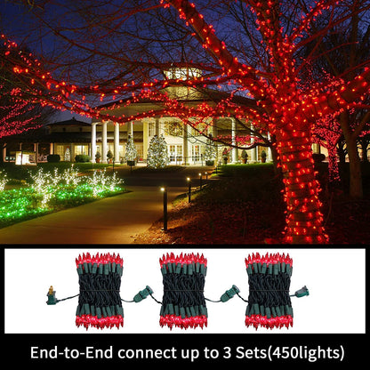 Super-Bright Extendable Blue Christmas Lights Decoration 100Lights 19.6ft UL Certified Mini Bulb String Lights Set for Outdoor Christmas Tree Garden Holiday Party Patio Wedding Garland Decor