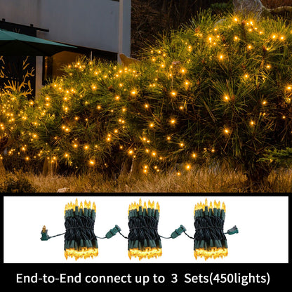 Super-Bright Extendable Blue Christmas Lights Decoration 100Lights 19.6ft UL Certified Mini Bulb String Lights Set for Outdoor Christmas Tree Garden Holiday Party Patio Wedding Garland Decor